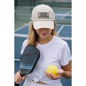 Life Is Good Pickleball Hat World’s Okayest Player Cap Beige Adjustable